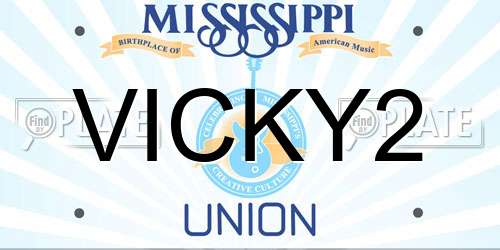 VICKY2 Mississippi License Plate