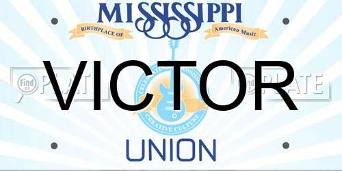 VICTOR Mississippi License Plate