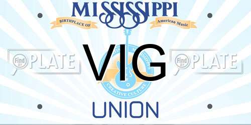 VIG Mississippi License Plate