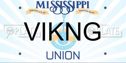 VIKNG Mississippi License Plate