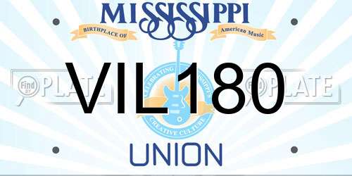 VIL180 Mississippi License Plate