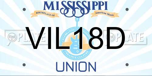 VIL18D Mississippi License Plate