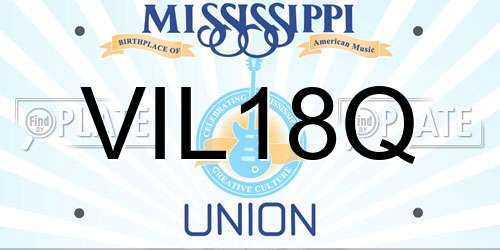 VIL18Q Mississippi License Plate