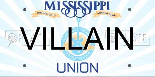 VILLAIN Mississippi License Plate
