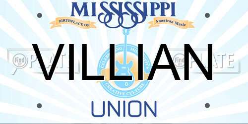 VILLIAN Mississippi License Plate