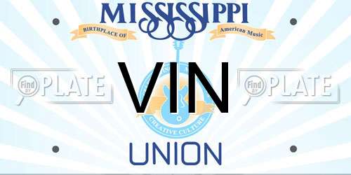 VIN Mississippi License Plate