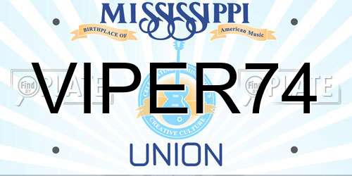 VIPER74 Mississippi License Plate