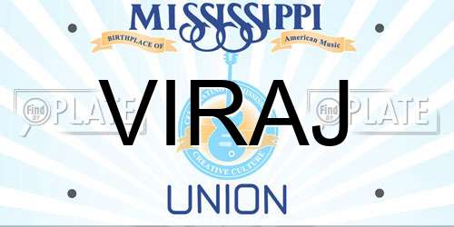 VIRAJ Mississippi License Plate