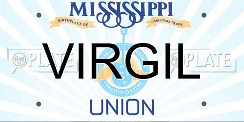 VIRGIL Mississippi License Plate