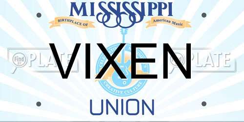 VIXEN Mississippi License Plate