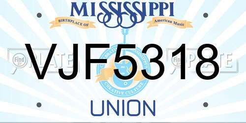 VJF5318 Mississippi License Plate