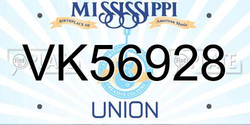 VK56928 Mississippi License Plate
