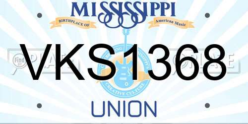 VKS1368 Mississippi License Plate