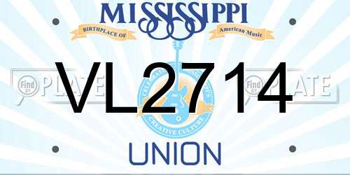 VL2714 Mississippi License Plate