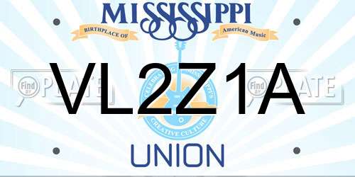 VL2Z1A Mississippi License Plate