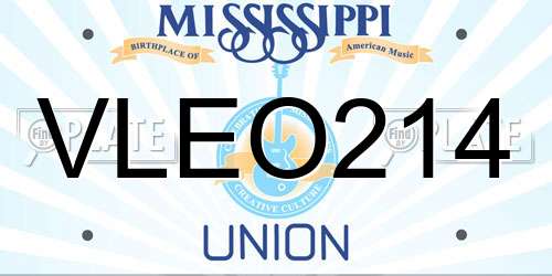 VLEO214 Mississippi License Plate