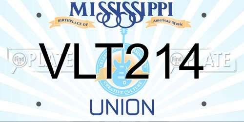 VLT214 Mississippi License Plate