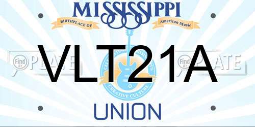 VLT21A Mississippi License Plate