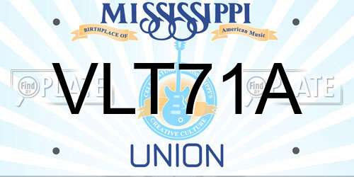 VLT71A Mississippi License Plate