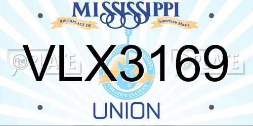 VLX3169 Mississippi License Plate