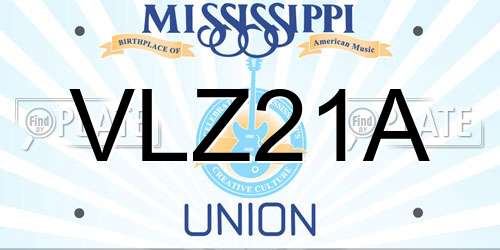 VLZ21A Mississippi License Plate