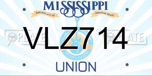 VLZ714 Mississippi License Plate