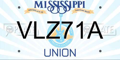 VLZ71A Mississippi License Plate