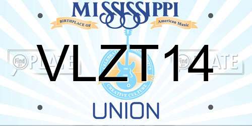 VLZT14 Mississippi License Plate