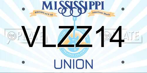 VLZZ14 Mississippi License Plate