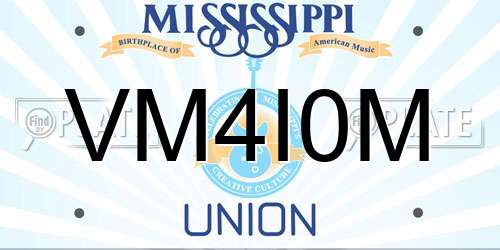 VM4I0M Mississippi License Plate