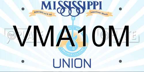 VMA10M Mississippi License Plate