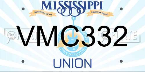 VMC332 Mississippi License Plate