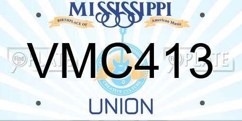 VMC413 Mississippi License Plate