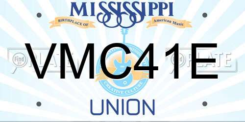 VMC41E Mississippi License Plate