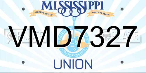 VMD7327 Mississippi License Plate