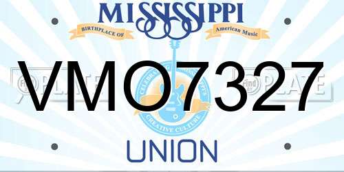 VMO7327 Mississippi License Plate