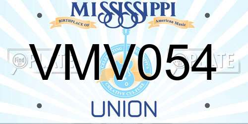 VMV054 Mississippi License Plate