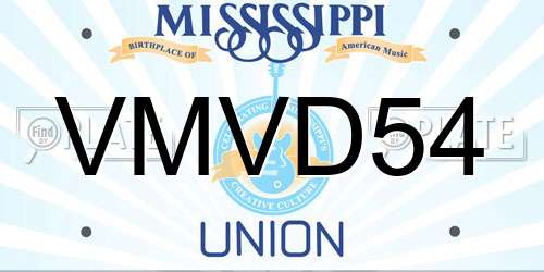 VMVD54 Mississippi License Plate
