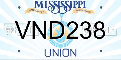 VND238 Mississippi License Plate