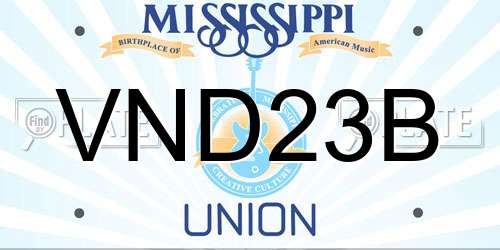 VND23B Mississippi License Plate