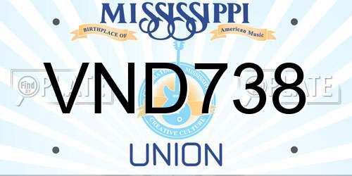 VND738 Mississippi License Plate