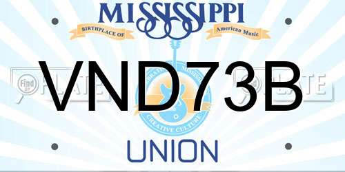 VND73B Mississippi License Plate