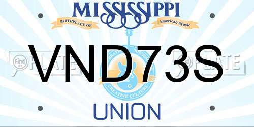 VND73S Mississippi License Plate