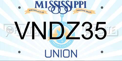 VNDZ35 Mississippi License Plate