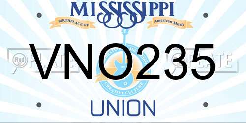 VNO235 Mississippi License Plate