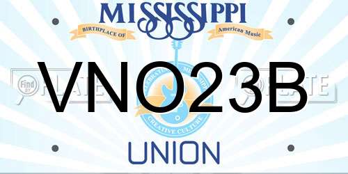 VNO23B Mississippi License Plate