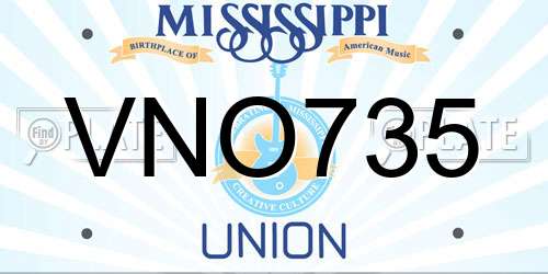 VNO735 Mississippi License Plate