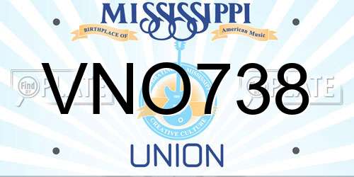 VNO738 Mississippi License Plate