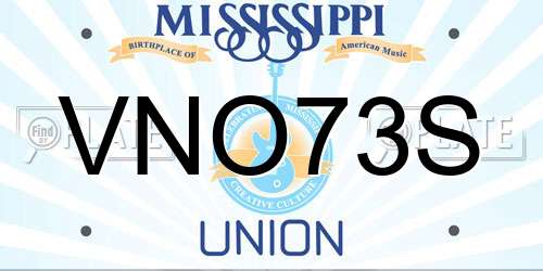 VNO73S Mississippi License Plate