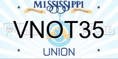 VNOT35 Mississippi License Plate